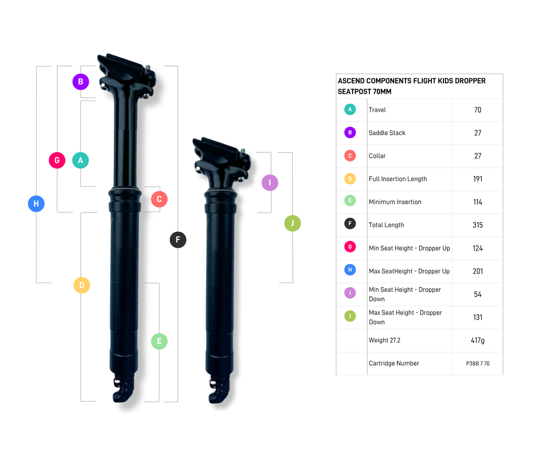 Flight Kids Dropper Seatpost 27.2mm 70mm