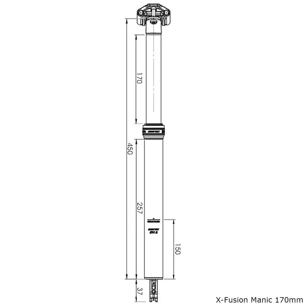 X-Fusion Manic Dropper Post – 31.6mm x 170mm – Remote Included